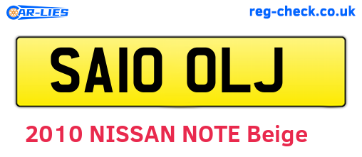 SA10OLJ are the vehicle registration plates.