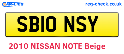SB10NSY are the vehicle registration plates.