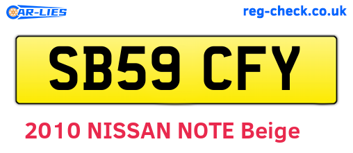 SB59CFY are the vehicle registration plates.