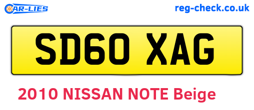 SD60XAG are the vehicle registration plates.