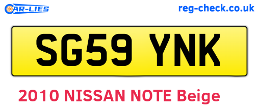 SG59YNK are the vehicle registration plates.