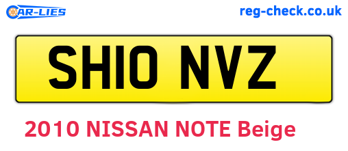 SH10NVZ are the vehicle registration plates.