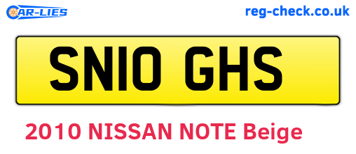 SN10GHS are the vehicle registration plates.