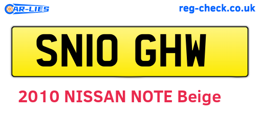 SN10GHW are the vehicle registration plates.