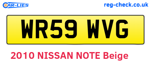 WR59WVG are the vehicle registration plates.