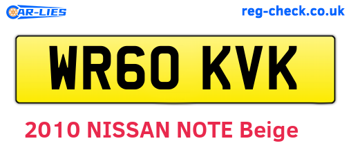 WR60KVK are the vehicle registration plates.