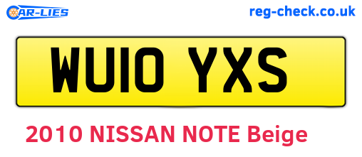 WU10YXS are the vehicle registration plates.