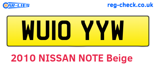 WU10YYW are the vehicle registration plates.