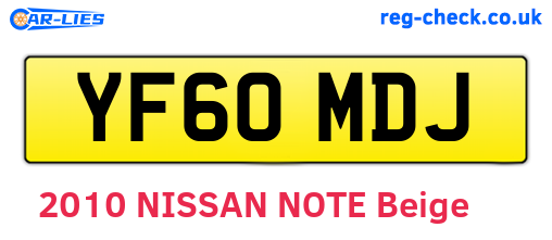 YF60MDJ are the vehicle registration plates.