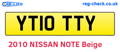 YT10TTY are the vehicle registration plates.