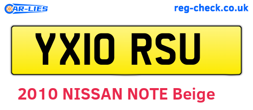 YX10RSU are the vehicle registration plates.