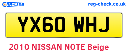 YX60WHJ are the vehicle registration plates.