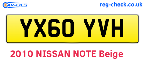 YX60YVH are the vehicle registration plates.