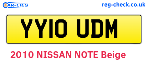 YY10UDM are the vehicle registration plates.