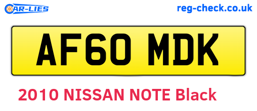 AF60MDK are the vehicle registration plates.