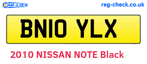 BN10YLX are the vehicle registration plates.