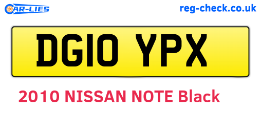 DG10YPX are the vehicle registration plates.