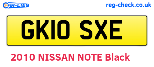 GK10SXE are the vehicle registration plates.