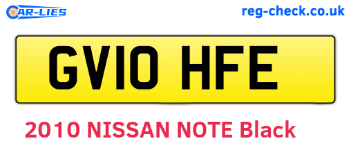 GV10HFE are the vehicle registration plates.