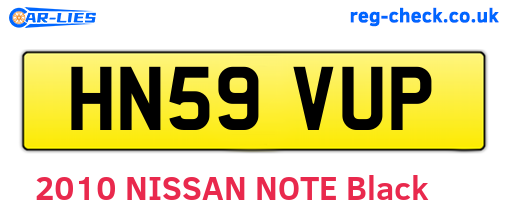 HN59VUP are the vehicle registration plates.