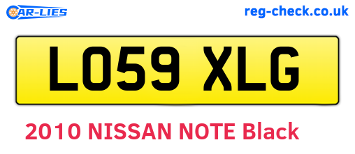 LO59XLG are the vehicle registration plates.