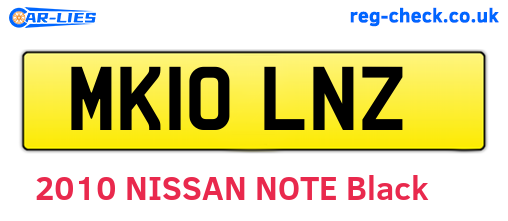 MK10LNZ are the vehicle registration plates.