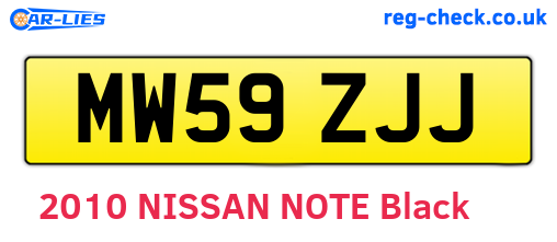 MW59ZJJ are the vehicle registration plates.