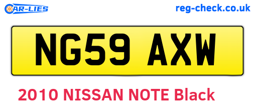 NG59AXW are the vehicle registration plates.