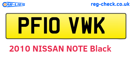 PF10VWK are the vehicle registration plates.
