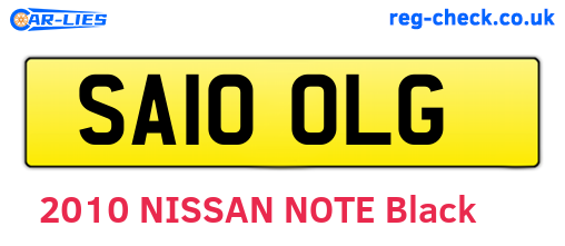 SA10OLG are the vehicle registration plates.