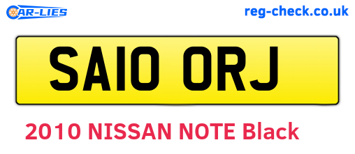 SA10ORJ are the vehicle registration plates.
