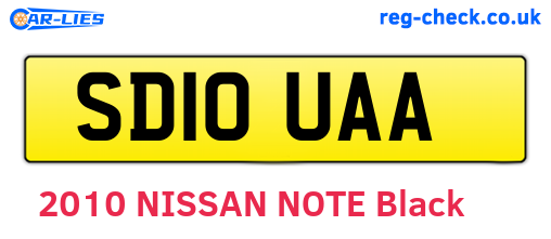 SD10UAA are the vehicle registration plates.