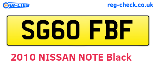 SG60FBF are the vehicle registration plates.