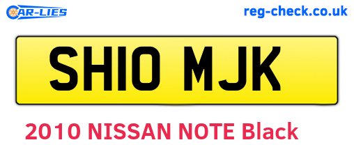 SH10MJK are the vehicle registration plates.