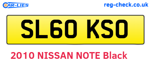 SL60KSO are the vehicle registration plates.