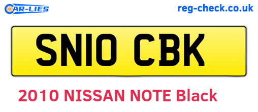 SN10CBK are the vehicle registration plates.