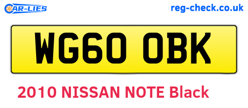 WG60OBK are the vehicle registration plates.