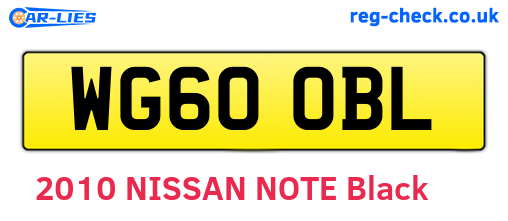 WG60OBL are the vehicle registration plates.