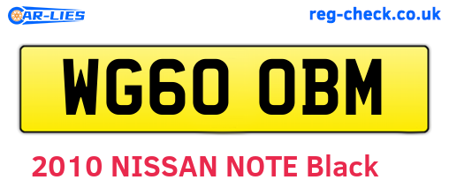 WG60OBM are the vehicle registration plates.