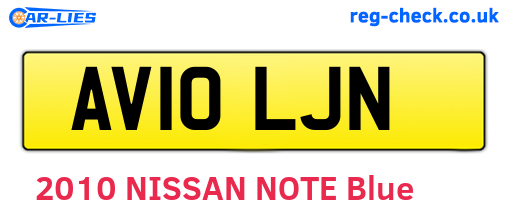 AV10LJN are the vehicle registration plates.
