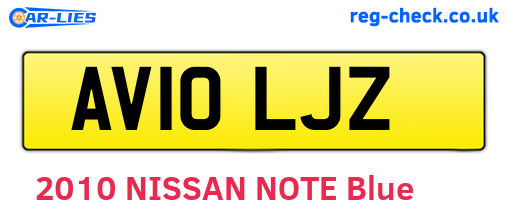 AV10LJZ are the vehicle registration plates.