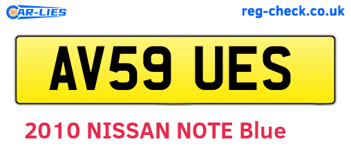 AV59UES are the vehicle registration plates.