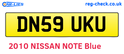 DN59UKU are the vehicle registration plates.