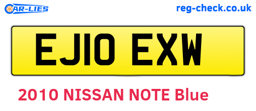 EJ10EXW are the vehicle registration plates.