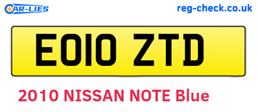 EO10ZTD are the vehicle registration plates.