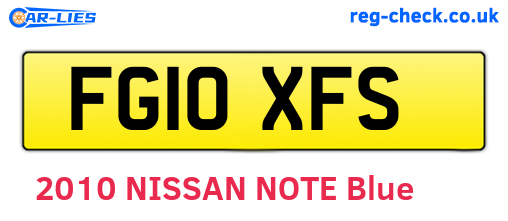 FG10XFS are the vehicle registration plates.
