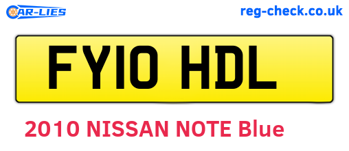 FY10HDL are the vehicle registration plates.