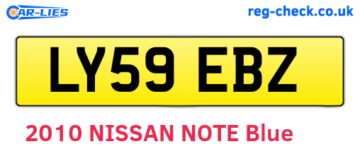 LY59EBZ are the vehicle registration plates.