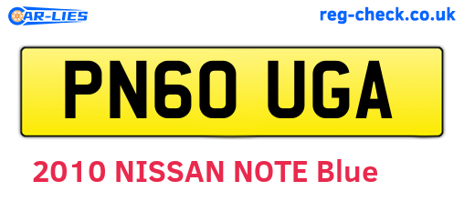 PN60UGA are the vehicle registration plates.