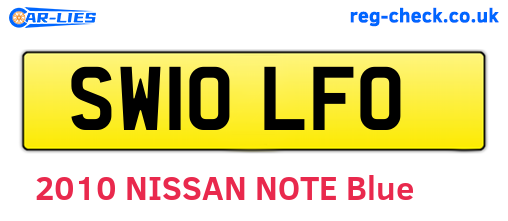 SW10LFO are the vehicle registration plates.